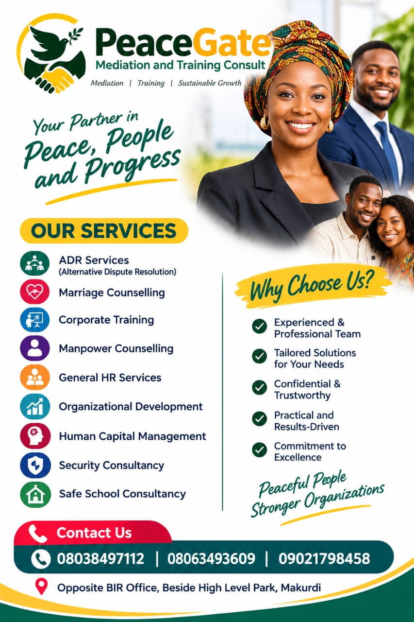 PeaceGate Mediation and Training Consult promotional flyer